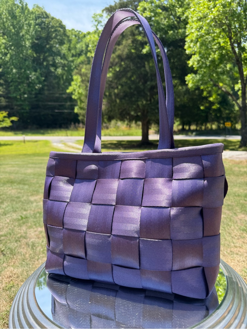 Harvey’s Seatbelt Bag - Woven Purple Tote Bag - Women's Shoulder Purse